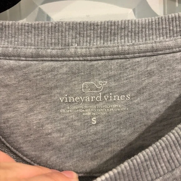 Vineyard Vines Gray Sweatshirt with Blue and White Sailboat Design - Picture 3 of 6